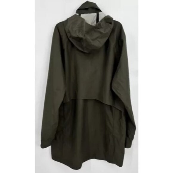 Lululemon Mens 3/4 Length Olive Green Waterproof Rain Parka Jacket Size Medium - Picture 2 of 4
